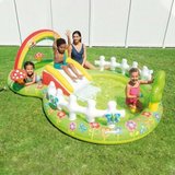 Piscina gonflabila cu tobogan pentru copii, spatiu de joaca, 290 x 180 x 104 cm